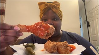 KROGER DELI CRISPY DRUMSTICKS 🍗 PICKLED JALAPEÑOS amp CARROTS 🌶️🥕 asmreating fyp chicken mukbang [upl. by Sieracki]