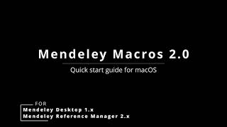 Mendeley Macros 20  Quick start guide for macOS  Hyperlinks for citations managed by Mendeley [upl. by Notyal]