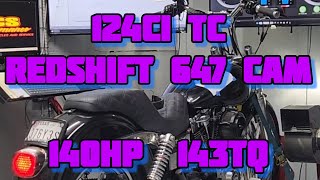 Vaughns Harley Dyno Redshift Zippers 647 Cams Performance Dyna 124ci SampS [upl. by Ulises]