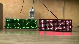 2x LED matrix digital clock 8x24 [upl. by Hartnett]