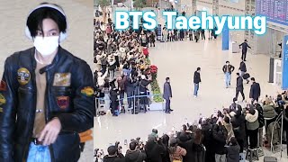 BTS Taehyung Arrival  Wide amp Zoom [upl. by Celestyn]