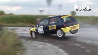 Renault Clio 16V rally crashes hard on curb [upl. by Lossa]