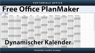 Dynamischen Kalender erstellen  Download Free Office PlanMaker [upl. by Jimmy]