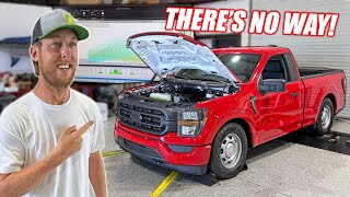 TWIN TURBO vs SUPERCHARGED Shop Trucks Build Off  Dyno Day and First Drive [upl. by King]