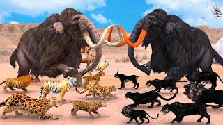 Giant Tiger vs Mammoth Elephant Prehistoric Mammals vs Shadow Itself Animal Revolt Battle Simulator [upl. by Ishmul]