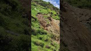 A landslide of rocks falling in a hill village dolakhashorts rock village [upl. by Parsons]