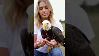 The woman who saved the EAGLE became her best friend  eagles shortvideo wildlife nature [upl. by Arymahs]