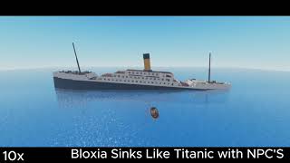 Bloxia Sinks Like Titanic WITH NPCS Roblox water physics [upl. by Martica302]