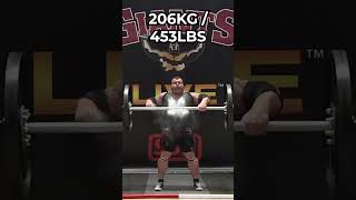 Eddie Hall World Record Axle press 216kg [upl. by Ahsiemal]