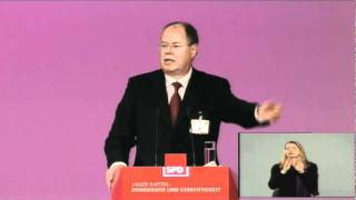 Peer Steinbrück  Leitantrag Wirtschaft und Finanzen  Parteitag 2011 [upl. by Atnauqahs315]