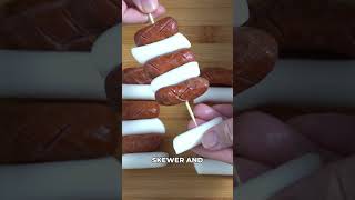 How To Make Sotteok Sotteok  Korean Hotdog and Rice Cake Skewers  Korean Street Food  소떡소떡 [upl. by Knighton]