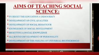 Aims and Objectives of Teaching of Social Science BEd128 by Ms Savita Asst Professor SHDCHE [upl. by Rbma]