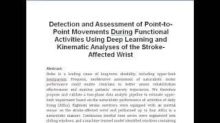 Detection and Assessment of Point to Point Movements During Functional Activities Using Deep Learnin [upl. by Ahsile]