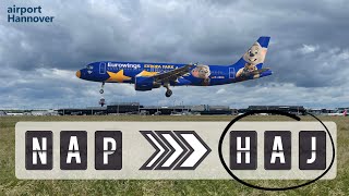 Eurowings landing at Hannover airport HAJ  Airbus A320 Europa Park Livery [upl. by Channing]