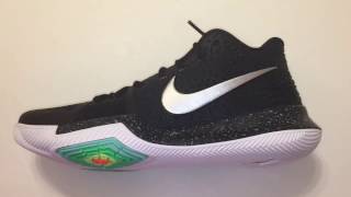 Quick Look At Nike Kyrie 3 III Black Ice Metallic Silver mint [upl. by Giles]