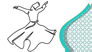 How to Draw a Dancing Sufi Dervish  Turkish dervish whirling [upl. by Rickard]