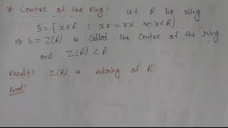 25 Center of the ring definition and proof ZG is subring of R  ring theory  AdnanAlig [upl. by Haimrej]