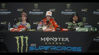 Monster Energy Supercross Press Conference Round 16  Denver [upl. by Yadseut964]