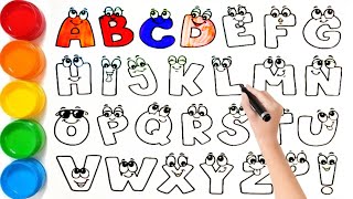 ABCDEFGHIJKLMNOPQRSTUVWXYZ  Easy Draw and Paint Alphabet A to Z AritriArts [upl. by Eshelman]