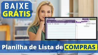 🔔Grátis Planilha de Lista de COMPRAS Em Excel GRÁTIS Compras de Supermercado [upl. by Nawj]