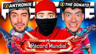 RECORD MUNDIAL de BOOYAHS en FREE FIRE con THEDONATO y ANTRONIXXG [upl. by Naujet]