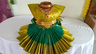 Easy And Quick Saree Draping for Varamahalakshmi  how to drape saree for Varmalakshmi  decoration [upl. by Negroj]