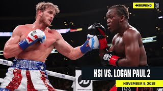 FULL FIGHT  KSI vs Logan Paul 2 DAZN REWIND [upl. by Winton]