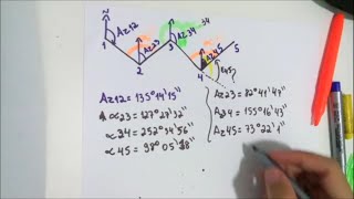 Topografia  Cálculo de Azimute [upl. by Dasya]