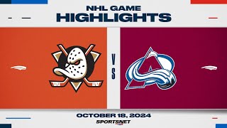 NHL Highlights  Ducks vs Avalanche  October 18 2024 [upl. by Settle]