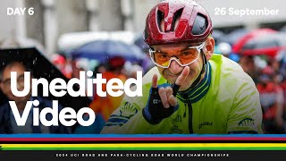 Day 6 Raw Video  2024 UCI Road and Paracycling Road World Championships [upl. by Yenterb273]