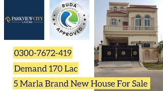 5 Marla Brand New House For Sale  Park View City Lahore  Demand 170 Lac  03007672419 [upl. by Irtimid]