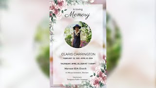 Funeral Service  In loving memory of Claris Carrington  25th April 2024 [upl. by Ellerey]