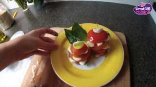 Entrée  Comment cuisiner un hamburger tomates mozzarella [upl. by Enoed]