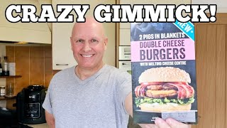 NEW 2 PIGS IN BLANKETS DOUBLE CHEESE BURGERS REVIEW [upl. by Louella]