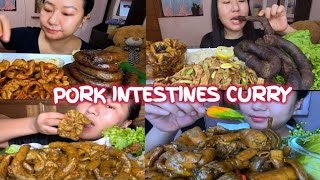 Pork Intestines Curry Mukbang Compilation Naga Village Style Mukbang [upl. by Chlori]