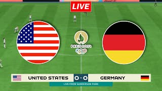 🔴LIVE  USA vs Germany  Semi Finals  Womens Olympic Football 2024 [upl. by Ziwot]