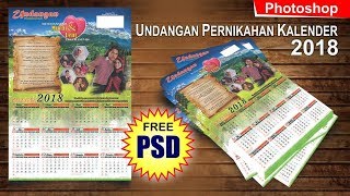 Desain Undangan Model Kalender 2018 di Photoshop  Tutorial Photoshop [upl. by Imogen6]