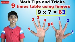 Learn 9 Times Multiplication Table  FINGERS  Easy and fast way to learn  Math Tips and Tricks [upl. by Notlaw]