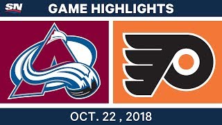 NHL Highlights  Avalanche vs Flyers  Oct 22 2018 [upl. by Rauch]