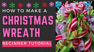 DIY CHRISTMAS WREATH 2024  STEP BY STEP BEGINNER TUTORIAL  Hobby Lobby DIY  One Roll Deco Mesh [upl. by Alika308]