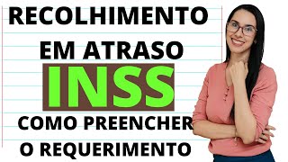 Recolhimento em atraso do INSS Como preencher o requerimento [upl. by Binny]