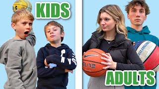 Adults vs Kids TRICK SHOT CHALLENGE [upl. by Narmak960]