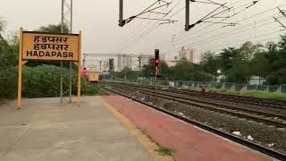 LTT MAS PUNE BSBS EXPRESS Pune JAT Jhelum express etc passing through Hadapsar railway station [upl. by Eetnuahs]