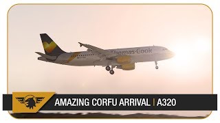 XPlane 11 60FPS INCREDIBLE SCENERY  Thomas Cook A320 Corfu Landing  Manchester  Corfu [upl. by Lamori776]