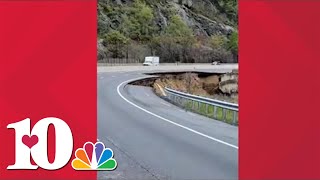 Video shows extent of damage on I40 after it was partly washed away in NC in the mountains [upl. by Desma295]