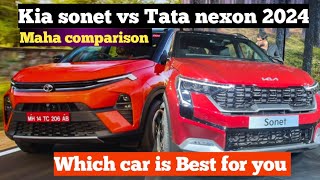 Kia sonet Vs Tata nexon 2024 Maha comparison which car is Best for you [upl. by Carmel817]