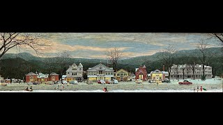 Drive thru Norman Rockwells painting Home for Christmas Stockbridge Main Street Christmas MA 01262 [upl. by Desirea]