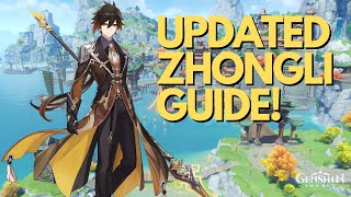 THE BEST SHIELDER Updated Zhongli Guide  Genshin Impact [upl. by Eissalc]