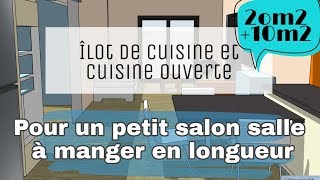 Agrandir un petit salon salle à manger de 20m2 avec une cuisine ouverte sur salon de 20m2 [upl. by Assehc]