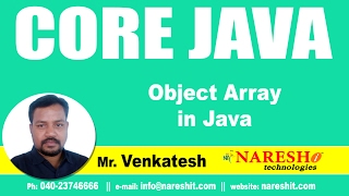 Object Array in Java  Core Java Tutorial  Mr Venkatesh [upl. by Dyer]